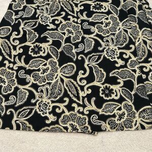 White Stag Black and Gold paisley Floral Skirt size 16